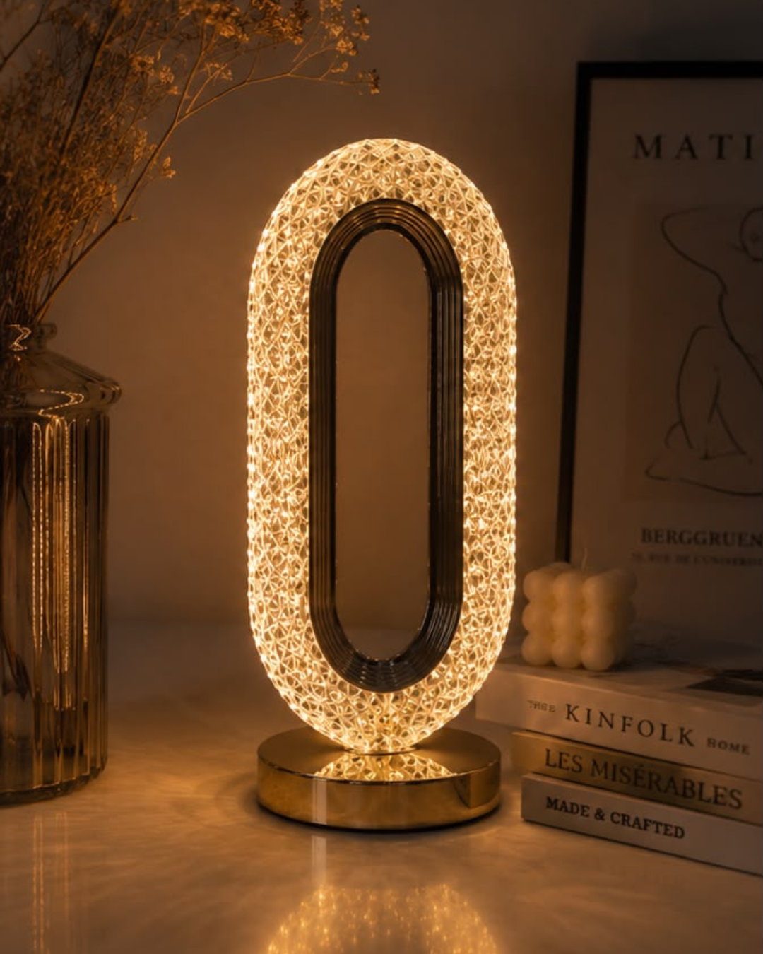 Touch Control Crystal Table Desk Lamp