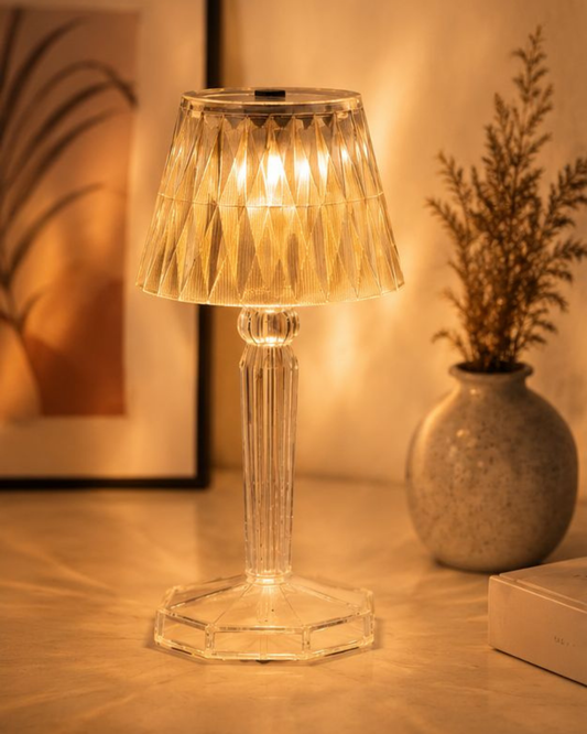 Transparent Mini Crystal Table Lamp With Reflection Light
