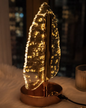Golden Crystal Leaf-shaped Led Table Lamp