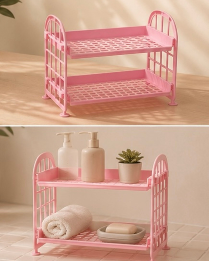 Small Plastic Rack Multipurpose Storage Organizer Shelf