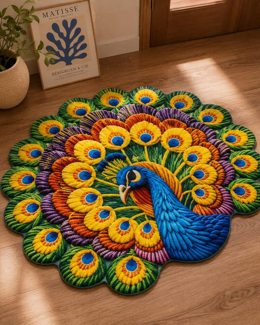 Peacock Design Decorative Floor Mat